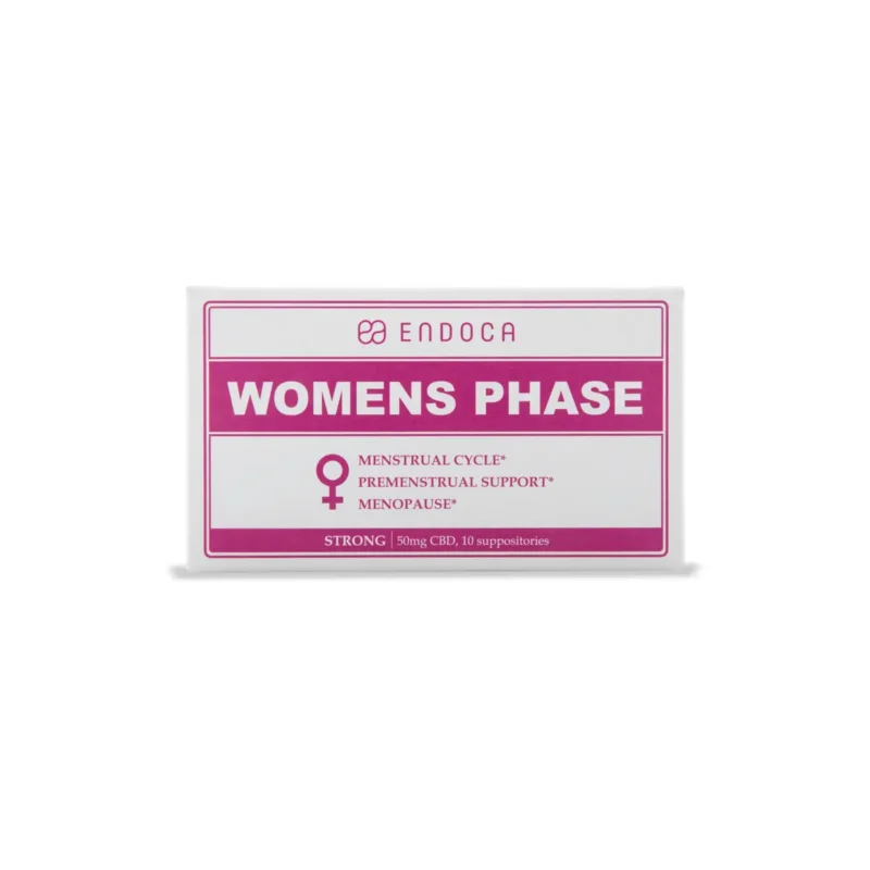 Cutie supozitoare Endoca „Women’s Phase” – CBD 50mg, suport pentru menstruație, menopauză și simptome premenstruale