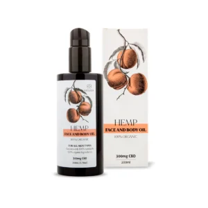 Sticlă și cutie Ulei Endoca pentru față și corp cu 300mg CBD, 100% organic, 200ml