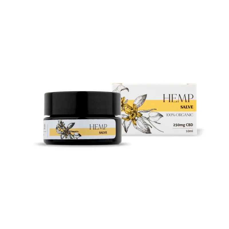 Cutie și recipient Balsam cu CBD Endoca 250mg, 10ml – cremă naturală calmantă pentru piele sensibilă