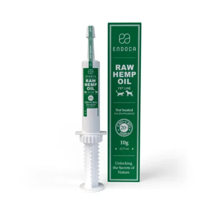 Seringă cu extract RAW de cânepă pentru animale Endoca, 20% CBD+CBDa, PET LINE, 2000mg – 10g