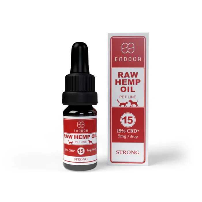 Flacon de Ulei Cânepă RAW 15% CBD+CBDa pentru Animale – PET LINE 10ml, produs premium pentru câini și pisici