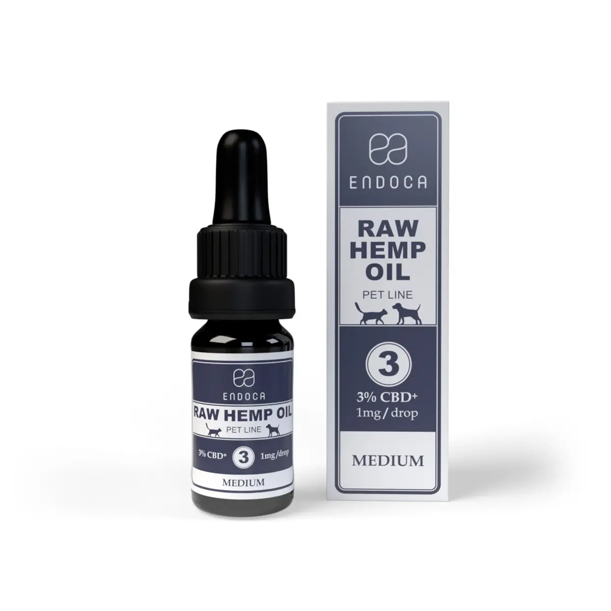 Ulei Cânepă RAW 3% pentru Animale – Endoca PET LINE – 10ml Ulei cânepă RAW 3% pentru animale Endoca, 10ml cu pipetă, PET LINE